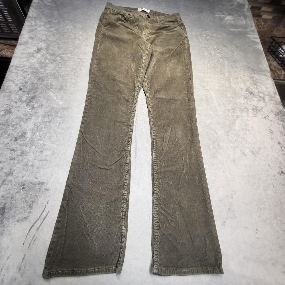 Gap Khakis Pants Womens 8 Green Corduroy Baby Boot Mid Rise Stretch Casual